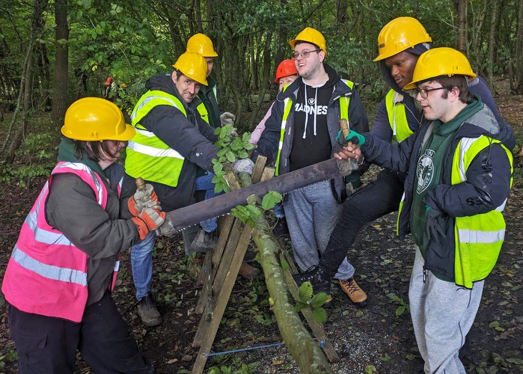 Poulton Wood rangers coppicing