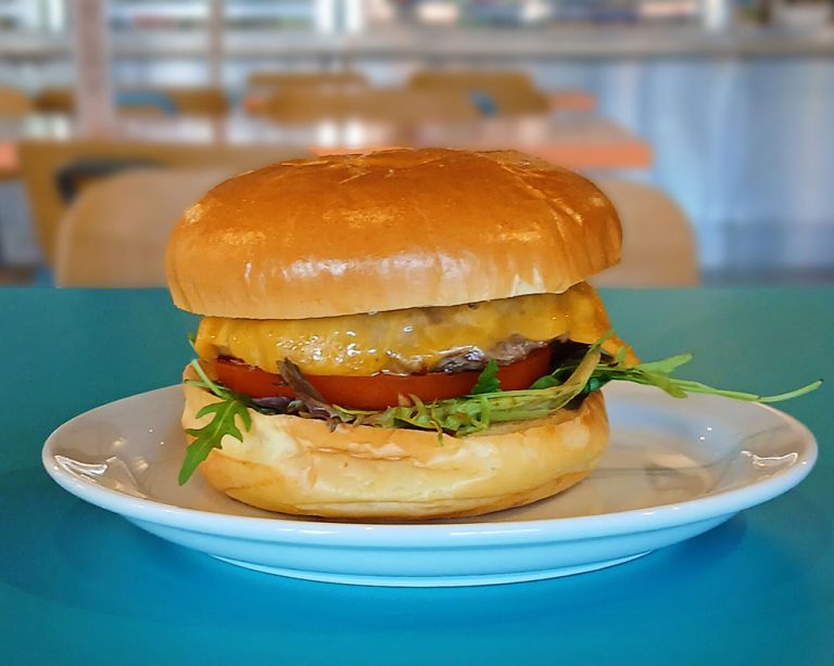 Cheese burger at the Granary Restaurant