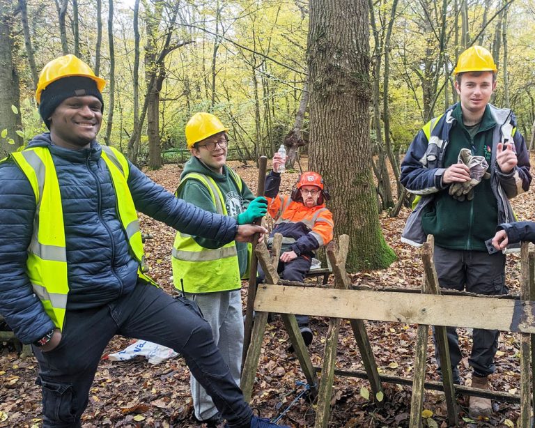 Conservation work at Poulton Wood by our life skills rangers