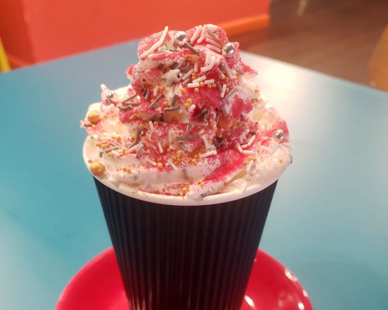 Luxury gingerbread latte coffee