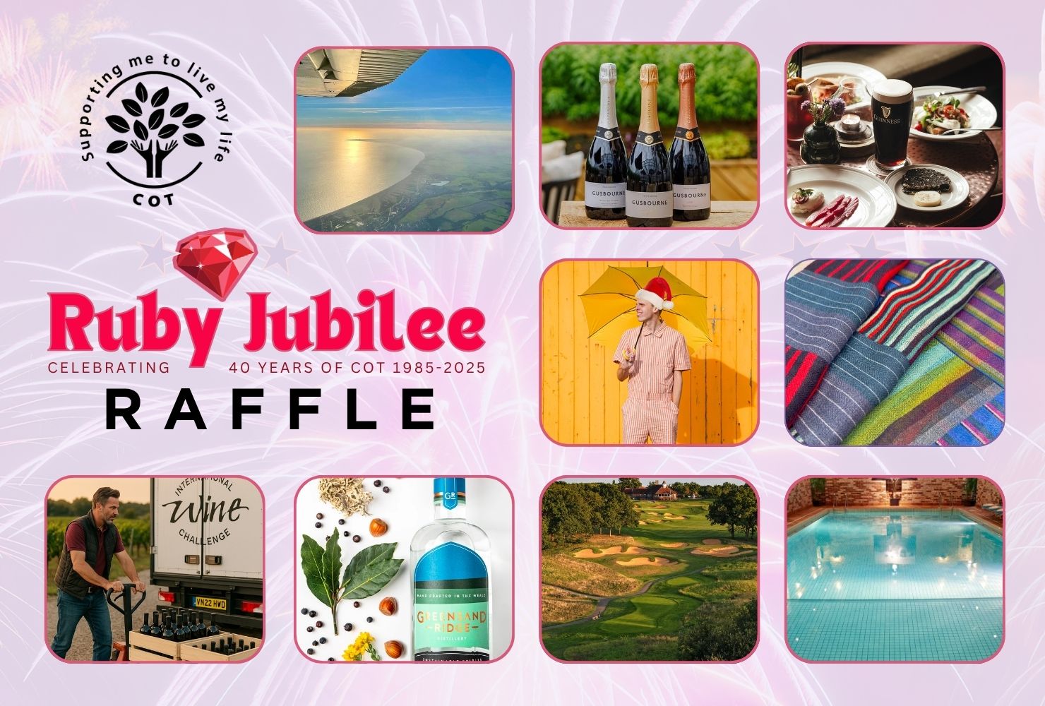 Ruby Jubilee Raffle image with all the prizes