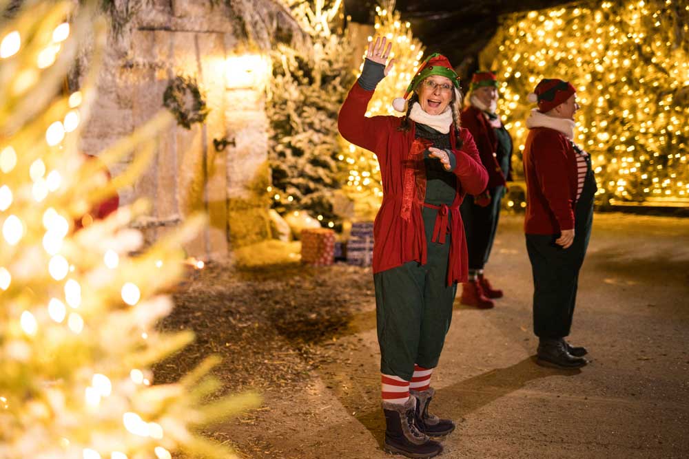 Santa's elves in Santa's grotto